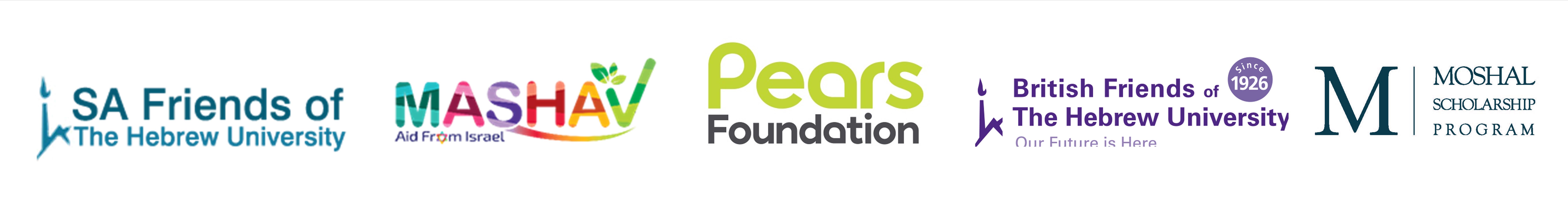 Pears Foundation, Mashav, British Friends, American Friends Logos